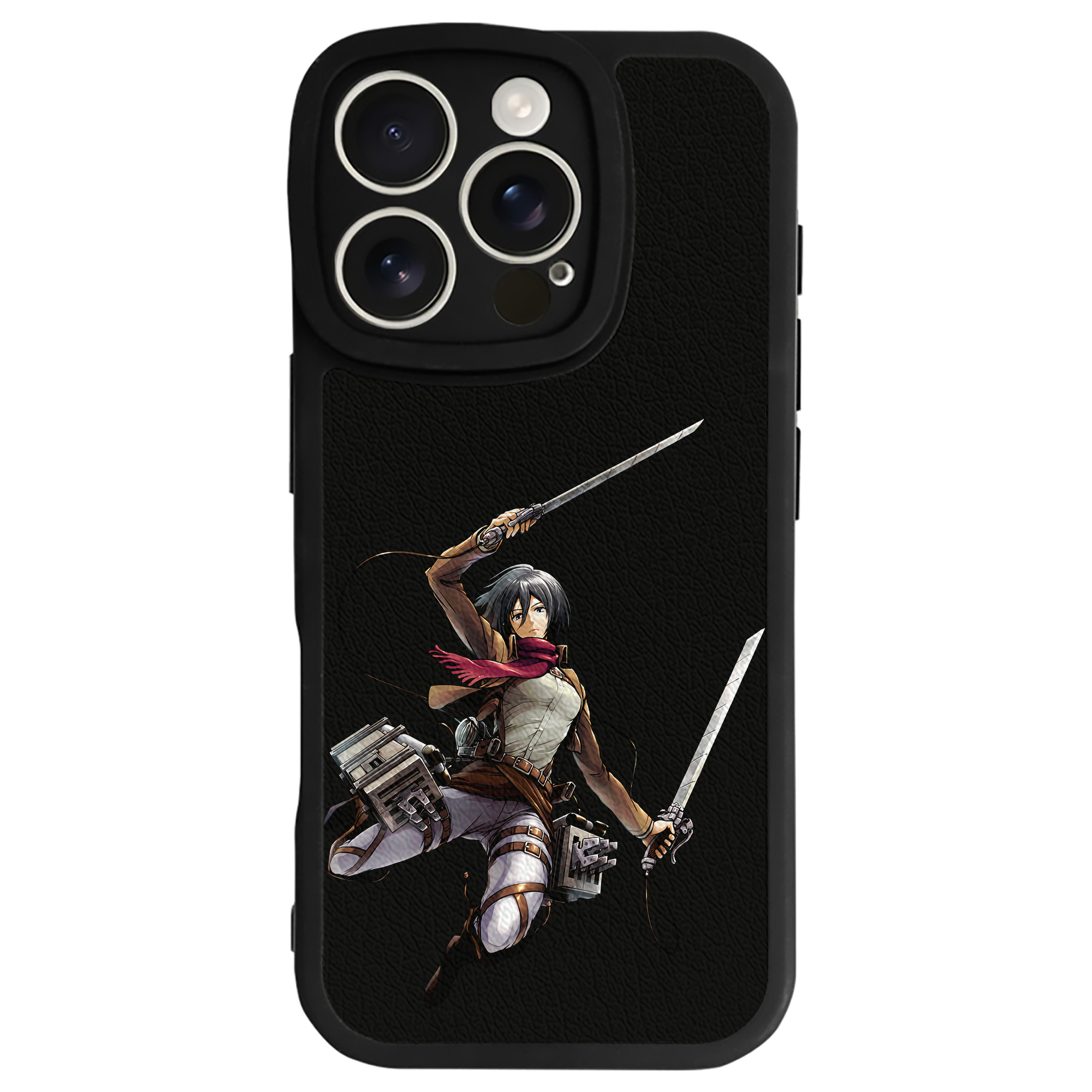 （画像用） 進撃の巨人 ミカサ·アッカーマン Attack on Titan Mikasa Ackerman 【iPhone 16シリーズ対応】シリコンスマホケース（レザー調） 材質：シリコン
